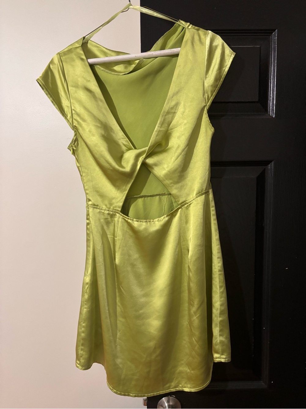 Sage Green Midi Dress with Cap Sleeves - Picture 2 of 3